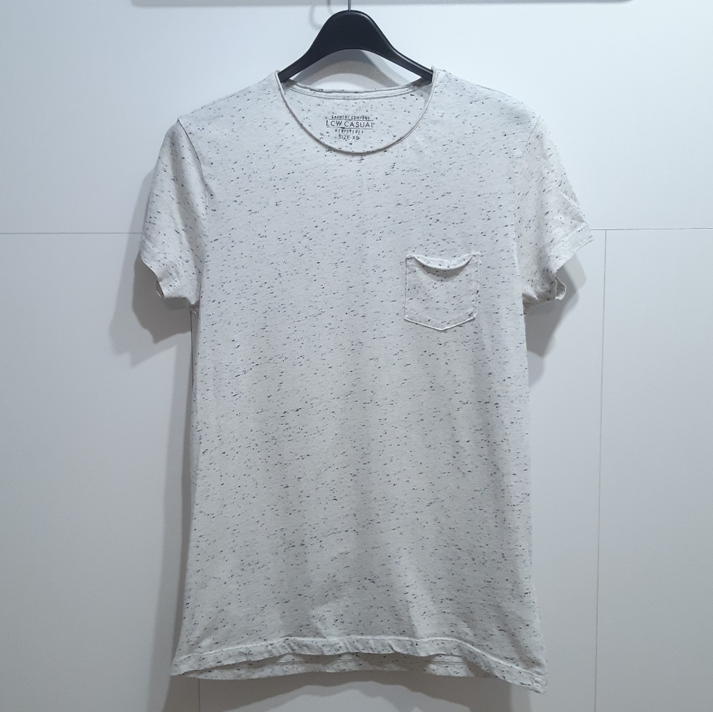 LCW casual slim fit grey white t-shirt size xsmall